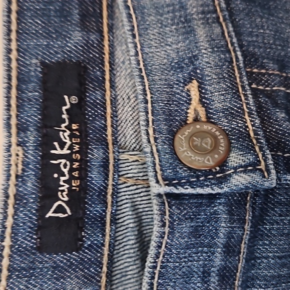 David Kahn Denim Distressed Straight Leg Jeans Size 12 - Picture 3 of 7